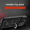 Luxury Shockproof Slide Armor Ring Phone Case For iPhone 15 14 13 12 11 Pro Max X XR XS Max 7 8 15 Plus Lens Protect Stand Holder Hard PC Back Cover