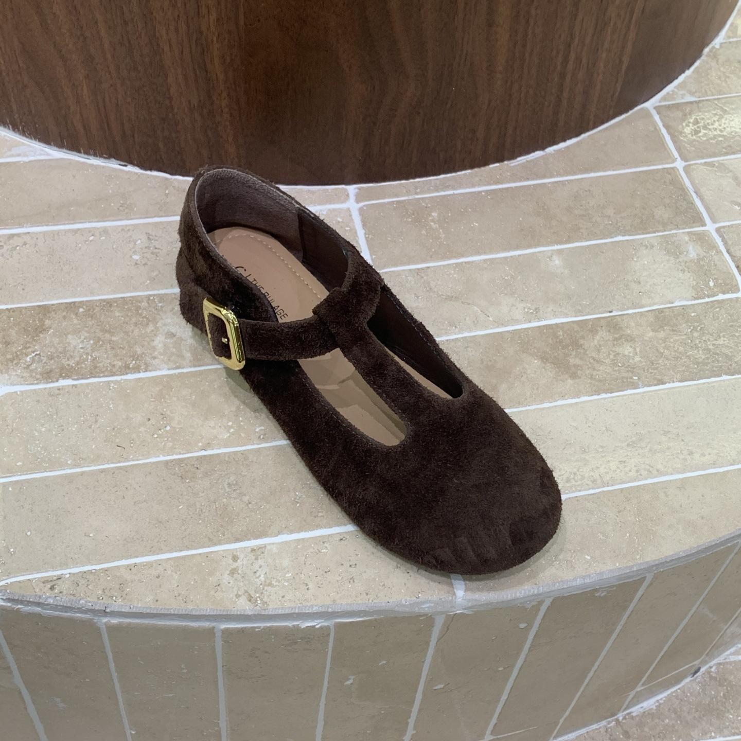 

Fashion IPPEUM Women Mary Janes Shoes 2025 New Fall Fashion Brown Round Toe Ballet Flat Shoe 225 коричневый