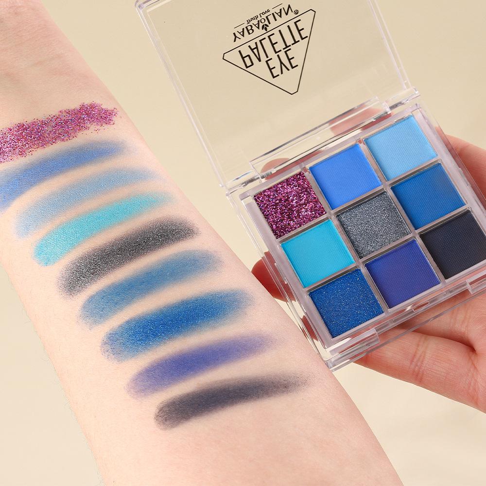 Nine-color Eyeshadow Palette Pearlescent Matte Acrylic Transparent Nine-square Eyeshadow