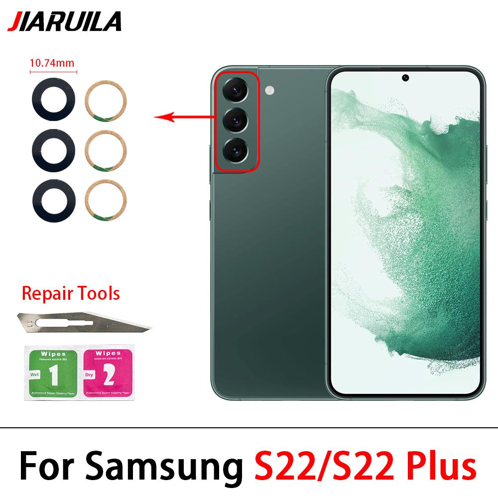 5Pcs,For Samsung A03 Core A33 A53 A73 A32 A52 A72 A82 S21 S22 Plus S21 Ultra FE Rear Back Camera Glass Lens With Glue Adhesive