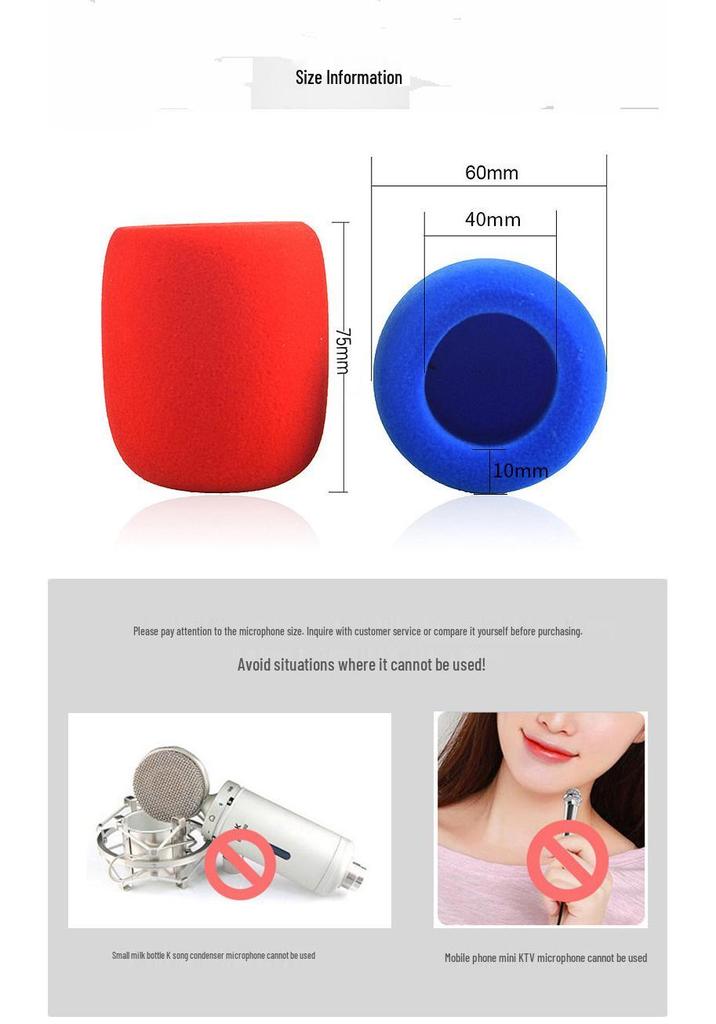 Durable 75mm Washable Microphone Pop Filter Sponge Cover
