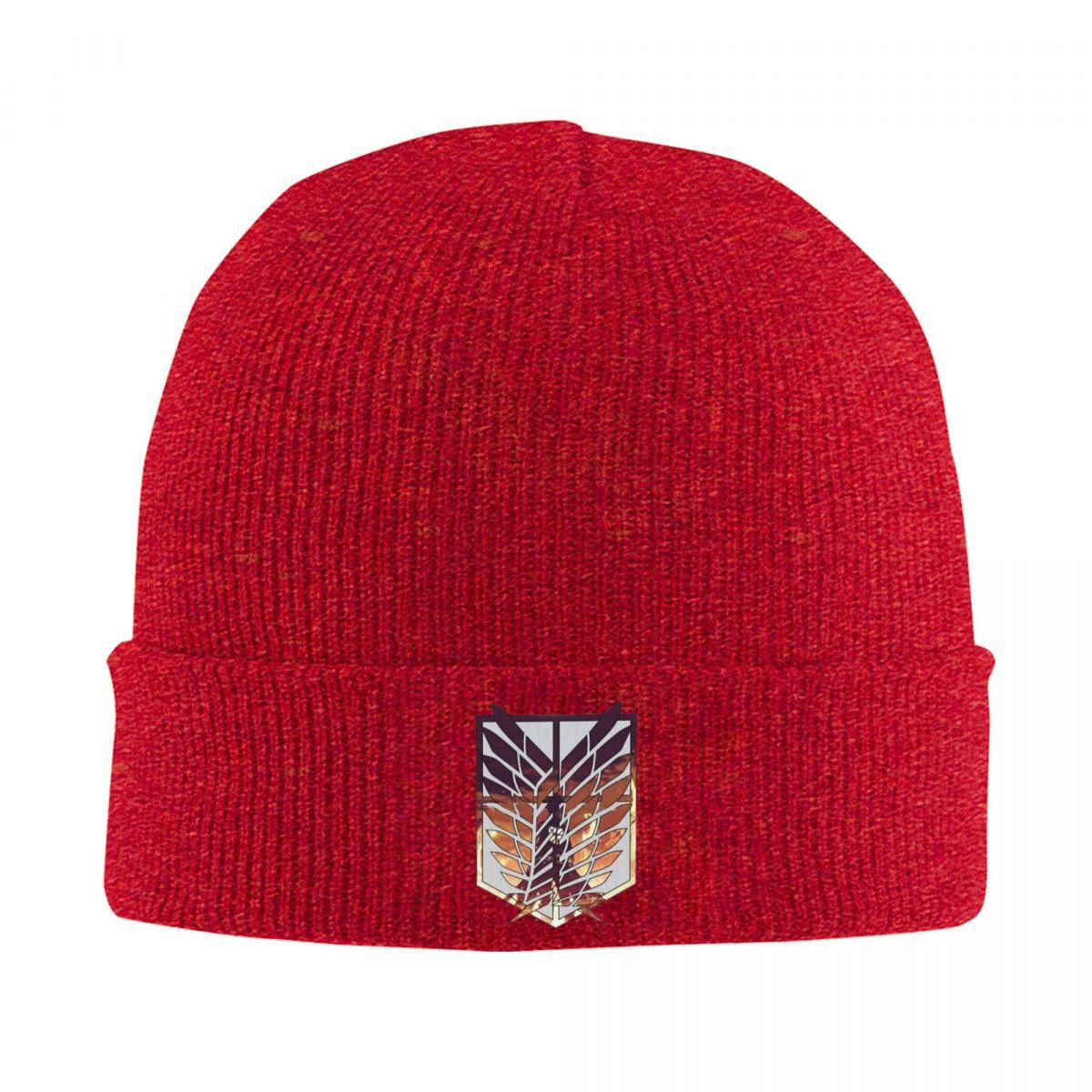 

Shingeki No Kyojin Wings Of Freedom Warm Knitted Cap Hip Hop Bonnet Hat Autumn Winter Outdoor Beanies Hats for Unisex Adult One Size