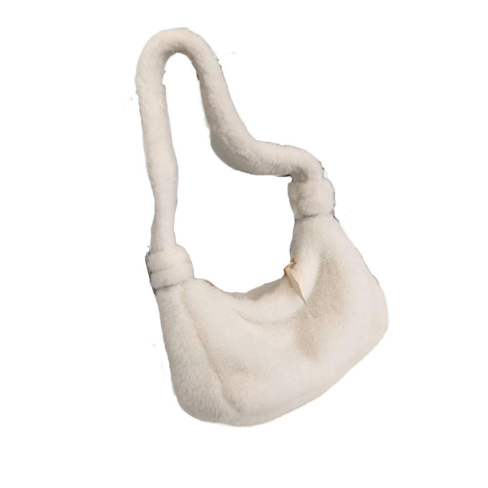 Pouch Handbag Plush Underarm Bag Solid Color Shoulder Bag Women Crossbody Bag Koran Style Handbag