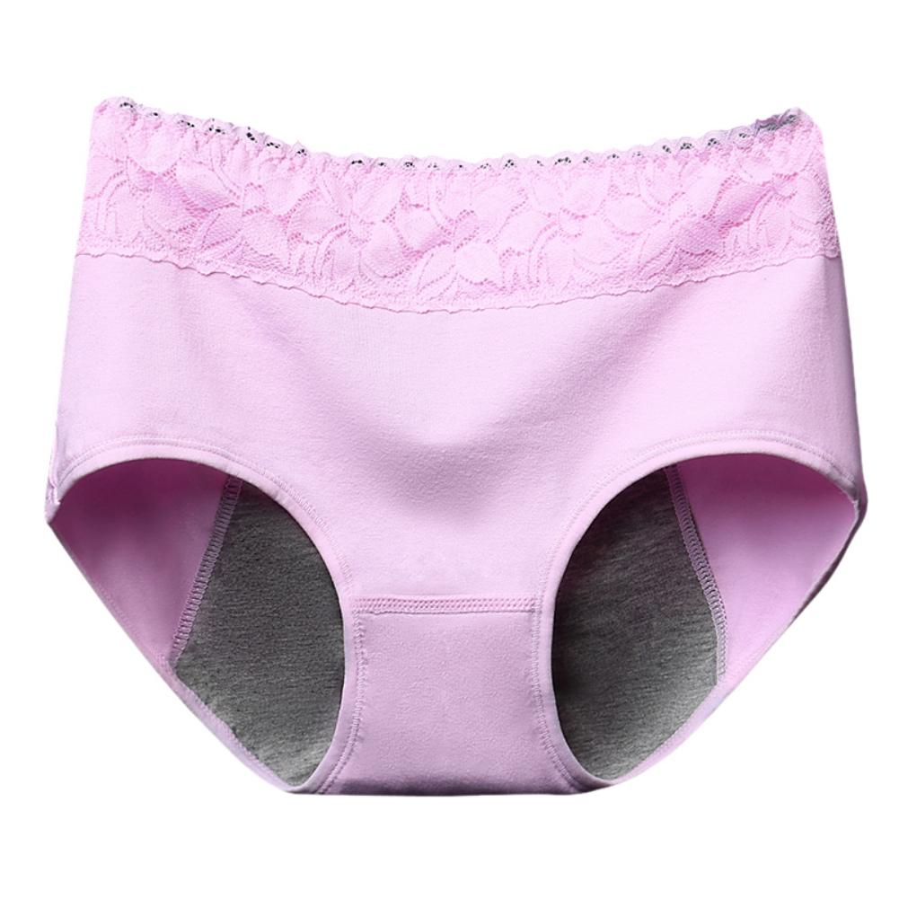 Menstruační kalhotky pro ženy se středním pasem, květinové, poporodní hipster kalhotky pro dámy s krajkou, dívčí kalhotky s plným krytím, bavlněné strečové kalhotky