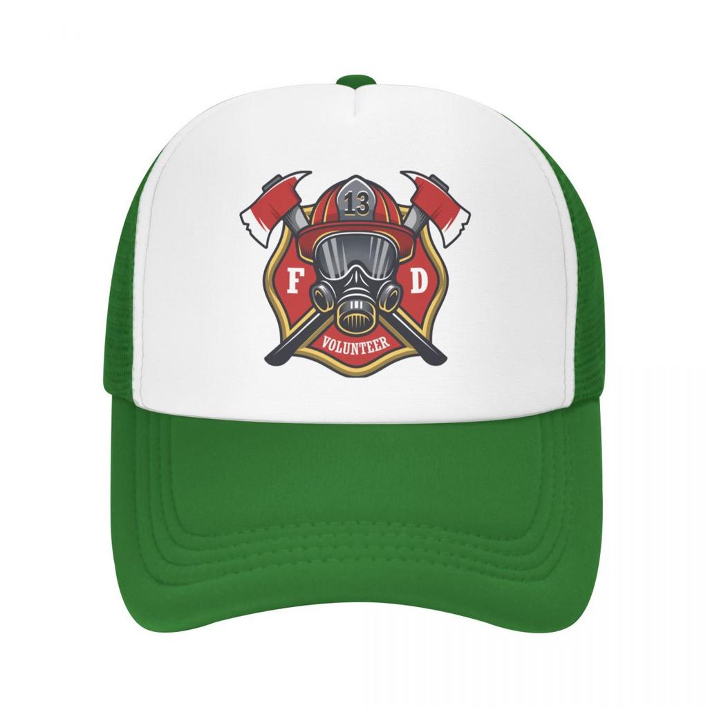 Modische Baseballkappe mit Feuerwehrmann-Totenkopf, WoUnisex, Unisex, verstellbar, Feuerwehrmann, Feuerwehr-Rettungs-Trucker-Mütze, Sport-Snapback-Mützen, Sommerkappen