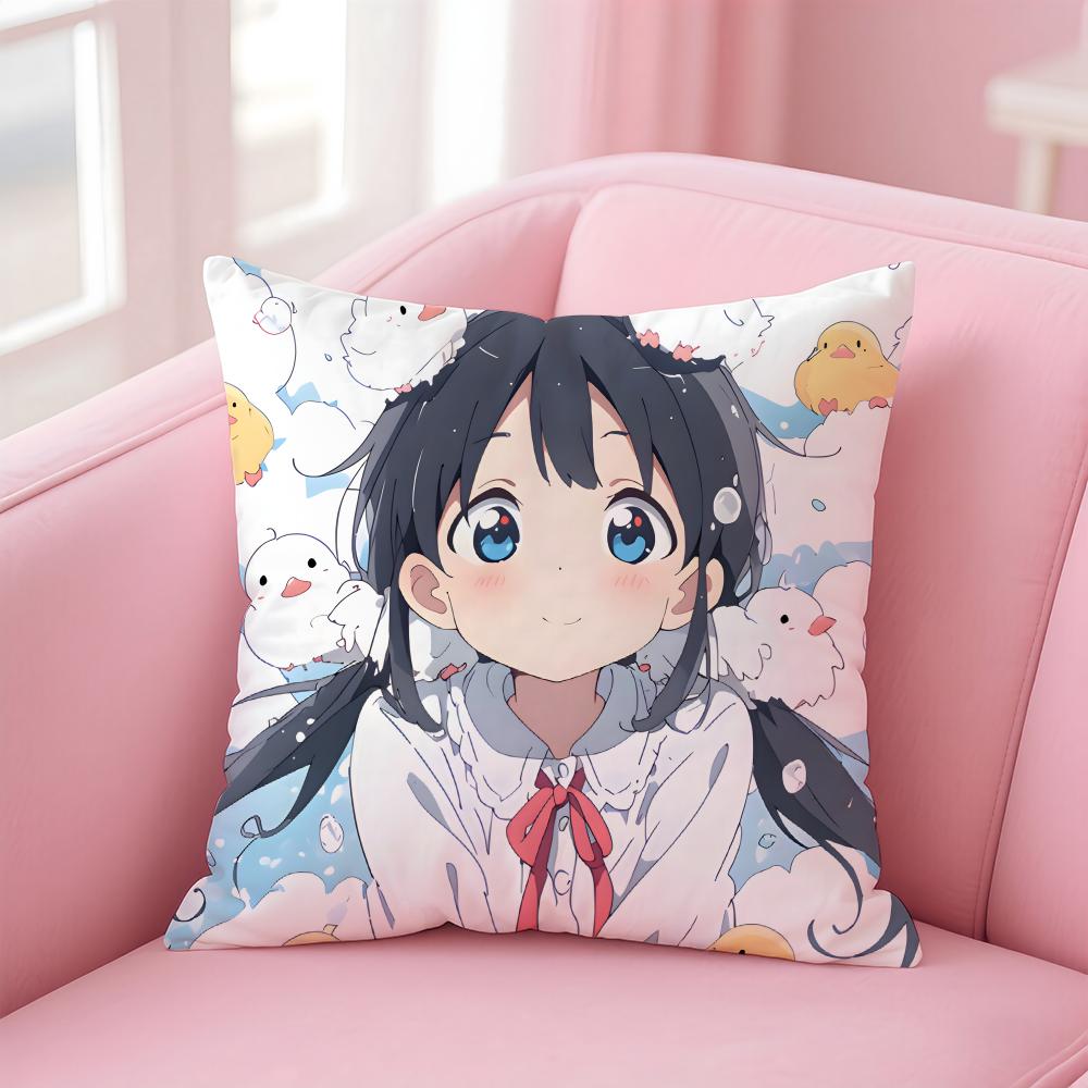 Anime T-Tamako M-Market Cushion Cover Home & Car Multi-Scene Pillow Cover - Reversible, Soft & Durable for Daily Use