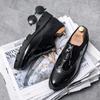 Fashion Luxury Brand Men's Glossy Leather Shoes High-end Office Business Dress Shoes Low Heels Men's Casual Shoes Pointed Fashionable