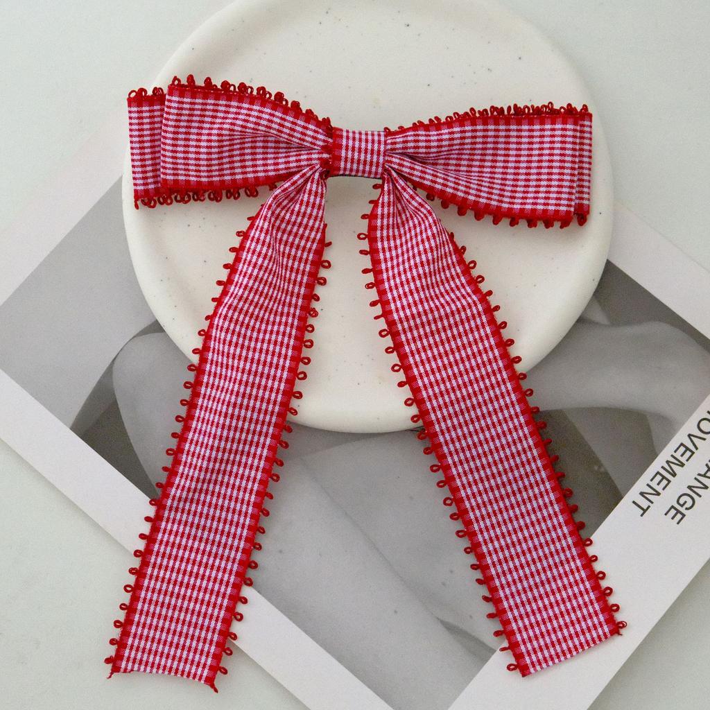 1PC Fashion Grid Fabric Bow Hair Clip for Girls Women Bow Ribbon Hair Clip Wedding Party Hair Accessories