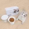 High-Legged Ceramic Cat Bowl for Neck Protection and Anti-Black Chin