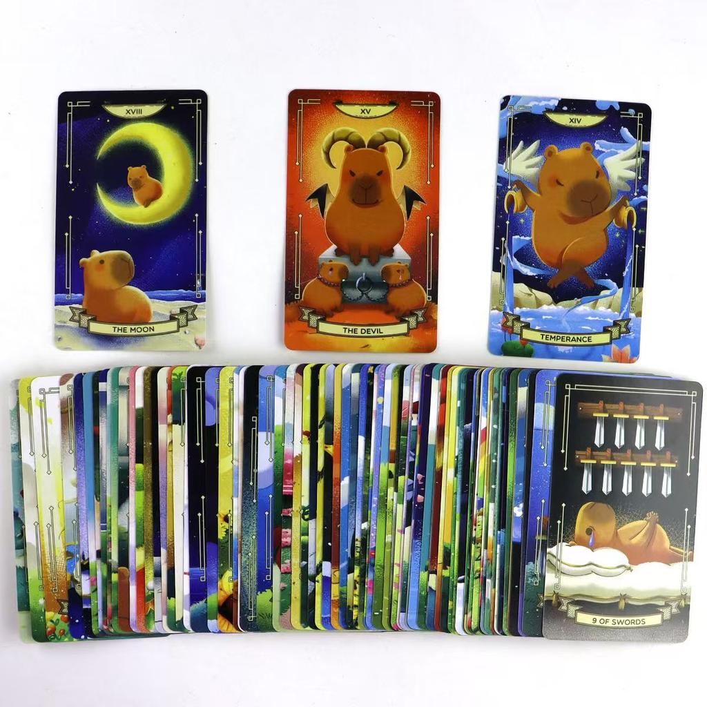 Capybara Tarot Deck 10.3*6cm 78 Cute Tarot Cards Bring That Soothing Vibe and Energy Into A Tarot Deck
