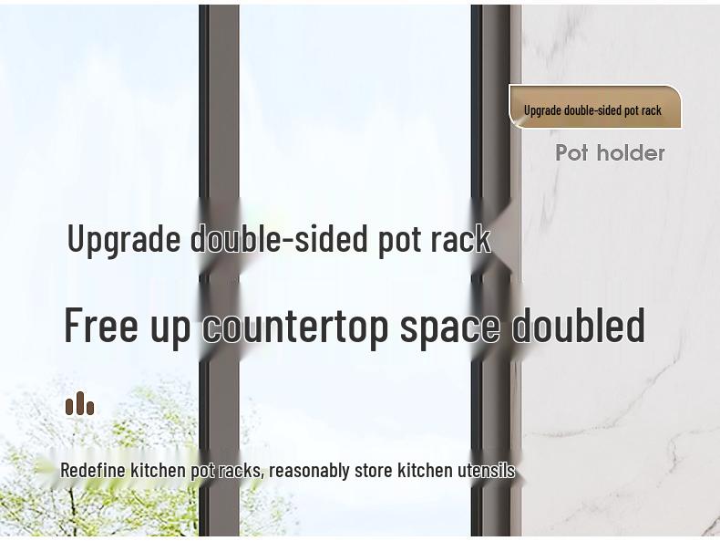 Estante de almacenamiento de ollas y utensilios de cocina de múltiples capas para cocina, organizador de encimera bajo el fregadero, diseño de doble cara