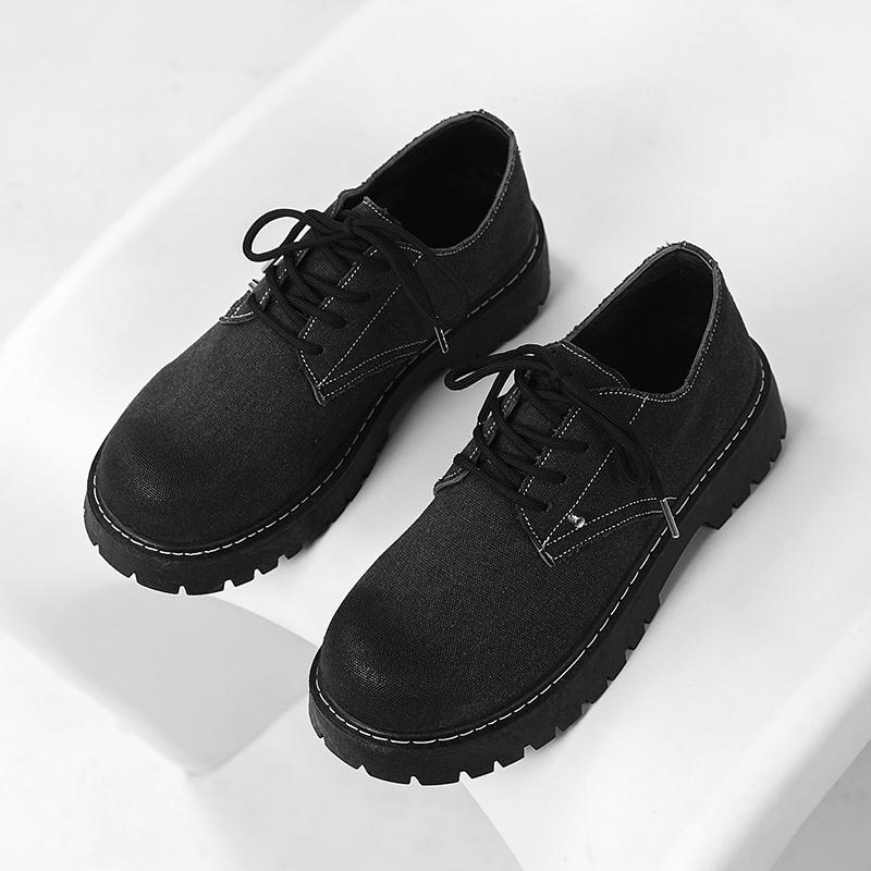 2025 White Retro Derby Shoes Man Large Size 46 British Style Heighten Platform Shoes For Man Big Round Toe Designer Men's Shoes