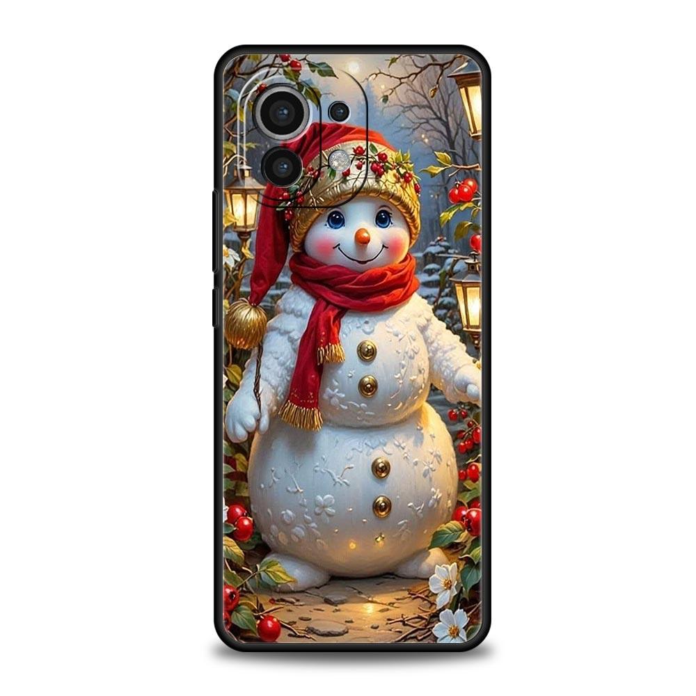 Christmas Snowman Phone Case Cover for Xiaomi Mi 17 15 14 13 12 11 Ultra 15T 14T 13T 12T 11T Pro Lite 5G Soft TPU Shell Fundas