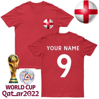 Engeland Voetbal T-shirt Voeg Uw Naam Toe Voetbal Top