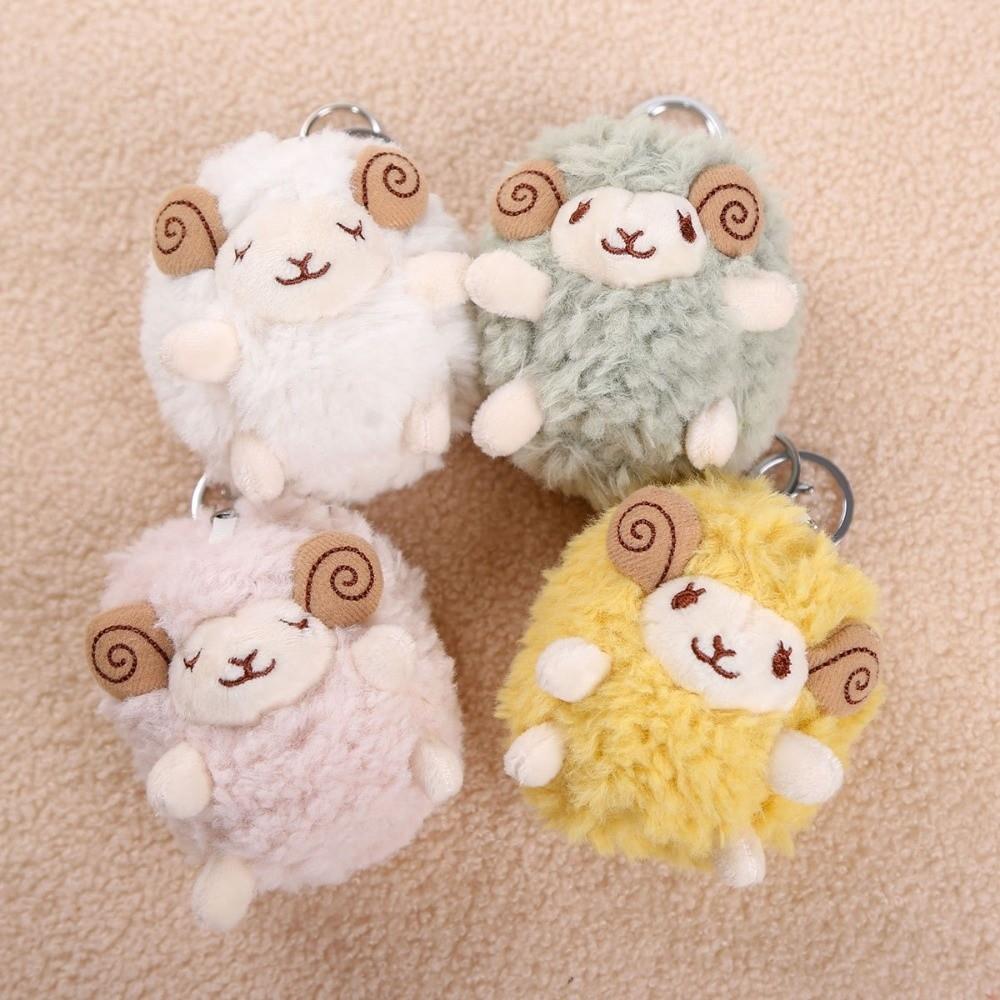 Cartoon Anime Style Lamb Keychain Plush Mini Size Sheep Backpack Charm  For Car Decoration
