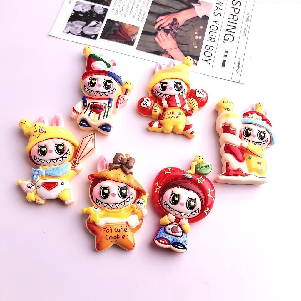 Cartoon Labrador Plush Toy Resin Accessories: DIY Magnet, Hair Clip, Keychain, Ornament