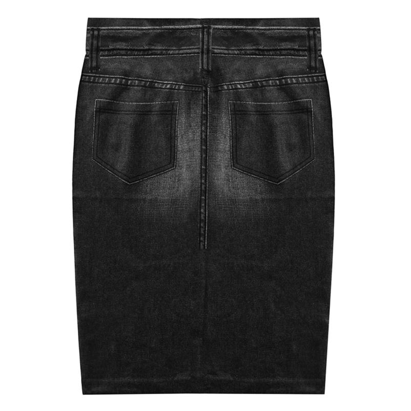 Damen-Miniröcke aus weichem Denim-Imitat, Stretch, lässig, nahtlos, elastisch, hohe Taille