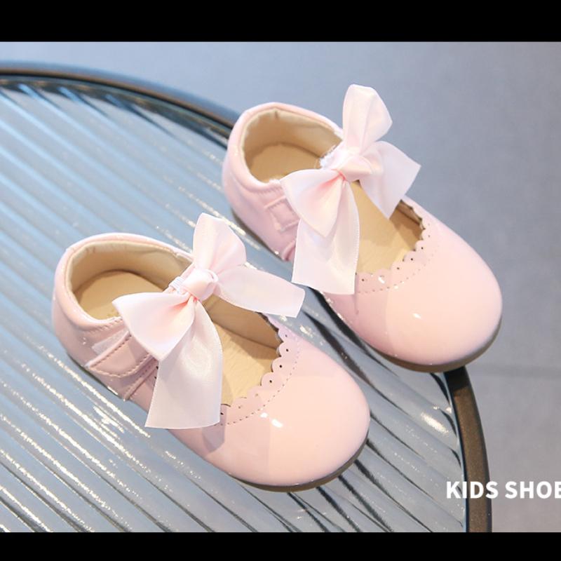 Bowknot Girls Leather Shoes Single Shoes 2025 Spring/Autumn New Fashion Princess Shoes Dance Shoe Girl Mary Jane Shoes Kid Shoes