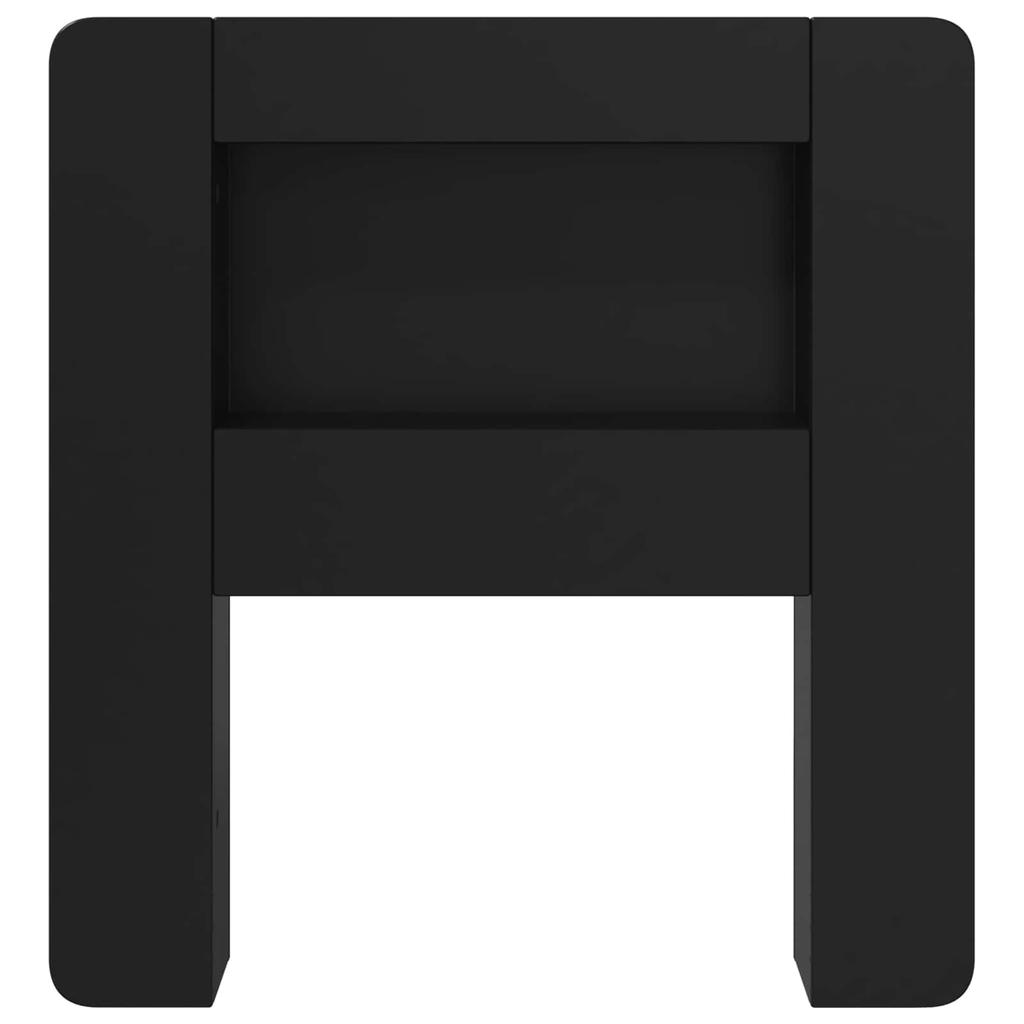 Headboard Cabinet with Storage Black Engineered Wood