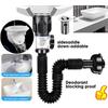 Flip Top Anti-Odor Drain Pipe Set Kitchen Sink Drain Retractable Deodorizing Filter Flexible Downspout Bathroom Anti Clogging