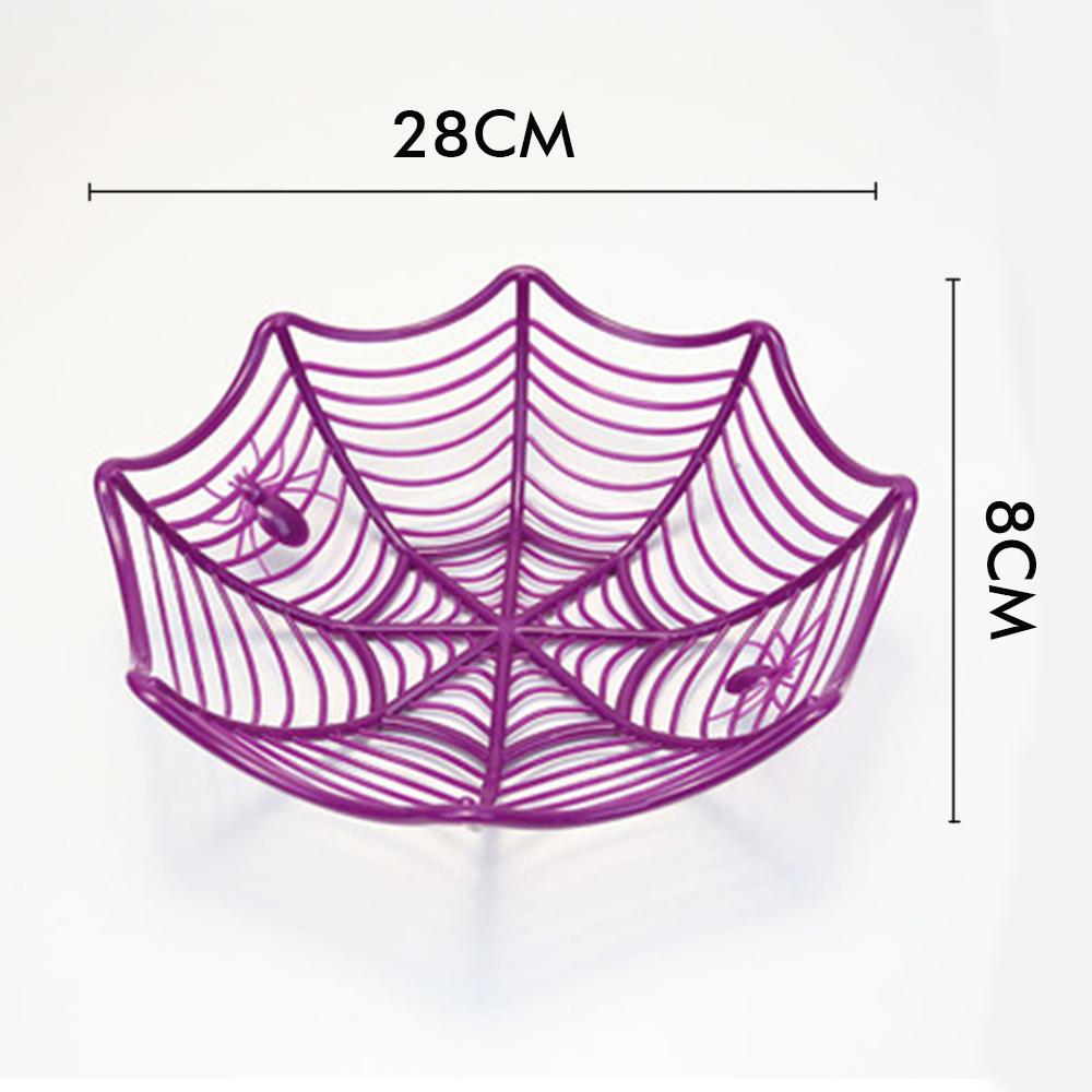 Halloween Black Orange Purple Web Bowl Fruit Plate Candy Biscuit Package Basket Bowl Trick or Treat Decoration for Halloween