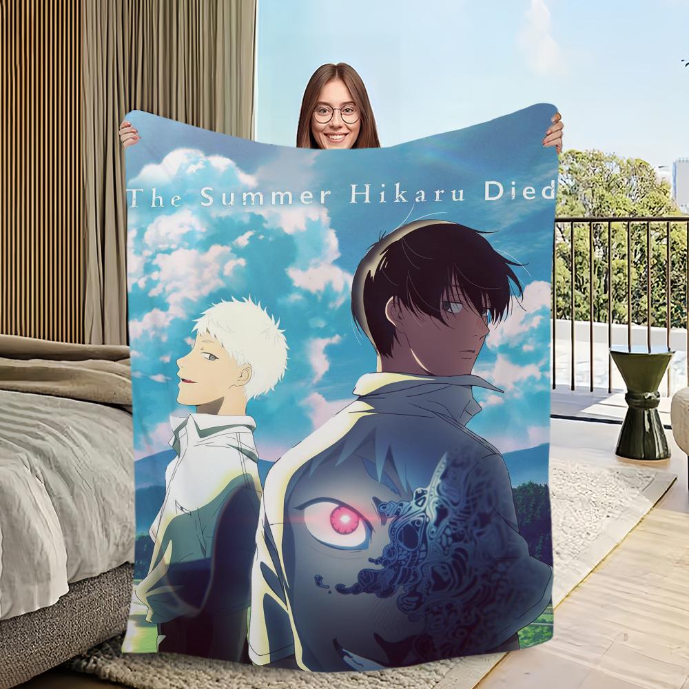 Anime T-The Summer Hikaru Died Blanket Blanket for Couch Sofa Travel Home Hiking Picni Bed Beding Flannel Blanket Birthday Gift