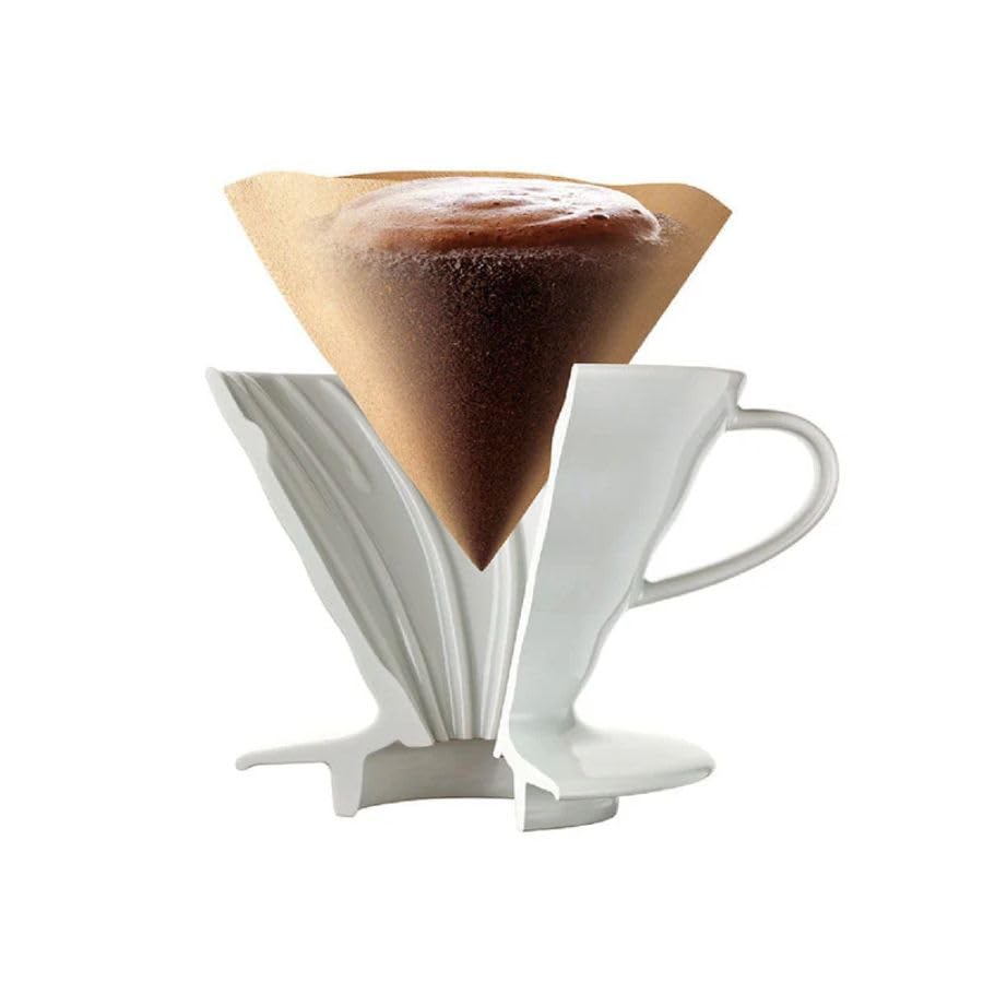 Buy 2 Packs of HARIO V60 Filters V60 Paper Filters 02W 200 Filters Serves Coffee Filter Paper VCF-02-100W White, 1-4