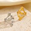 Stainless Steel Personality Irregular Multi-Layered Open Rings Exaggerated Textured Geometric Chunky Anillos Minimalist Jewelry