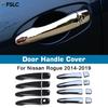 Door Handle Cover For Nissan Rogue 2014 2015 2016 2017 2018  GLOSS BLACK CHROME CAR CATCH CAP TRIM MOLDING ACCESSORIES