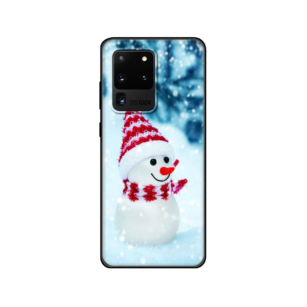 Black tpu Case For Samsung galaxy S20 /S20 PLUS/S20 ultra/S20+ /S20FE back cover Cute Christmas