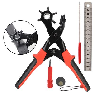Leather Eyelet Puncher DIY Punch Hole Tool Set for Strap Belt Saddle Watchband Leathercraft Hand Tools Punch Plier