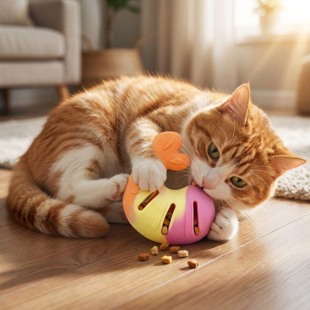 Treat Dispenser Cat Chew Toy Bite-resistant Interactive Cat Toy Leak Food Cat Toy Dental Health