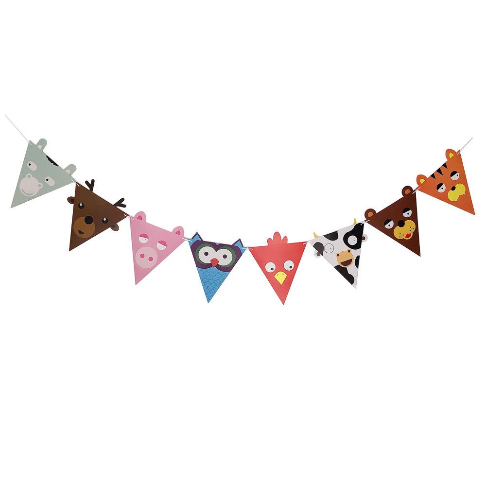 Children'S Day School Kindergarten Party Decoration Animal Birthday Flag Baby Birthday Latte Customization