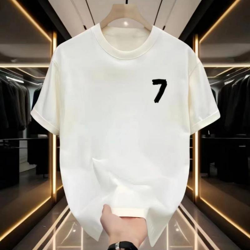 Cross-Border Exclusive Supply Of Good Goods 100% Cotton Trendy Versatile Men'S Crew Neck T-Shirt Trendy Brand Printed Short-Sleeved T-Shirt