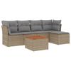 Vidaxl 6-Cz. Garden Furniture Set With Cushions, Beige, Poly Rattan
