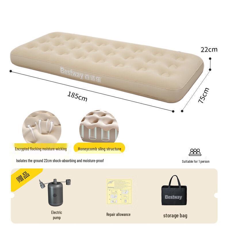 Bestway Automatische aufblasbare Matratze: Verdickt, Erhöht für Einzel-/Doppelbett, Ideal für Zuhause & Camping