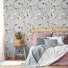 VEELIKE Floral Wallpaper Stickers, Japanese Style, Plum Blossoms and Butterflies, Gray, Remake Sheet, Cutting Sheet, Renovation, Interior Decor, Wallp