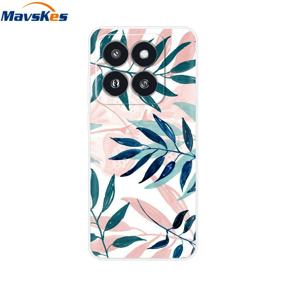 Phone Case For Xiaomi 14 Pro Case Soft Clear Painted Silicone Bumper Capa For Xiaomi 14 13T Mi 13T Pro Protect Transparent Cover