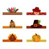 Novelty Turkey Shaped Crown Hat Festival Paper Hat Headwear for Thanksgiving Parties and Holiday Gatherings 6Pcs/Bag