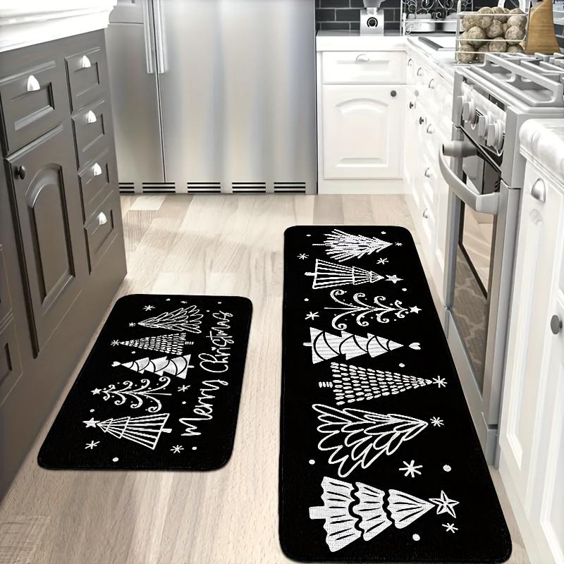 1Pcs Anti Fatigue Kitchen Rugs,Christmas tree Print Waterproof Non-Slip Thick Cushioned Kitchen Mat Heavy Duty Comfort Standing Mat for Kitchen