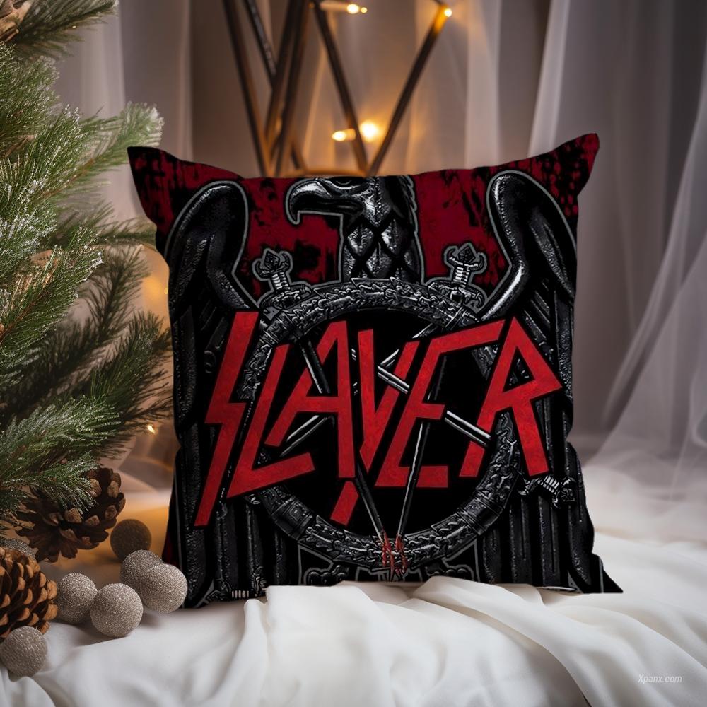Heavy Metal Band S-Slayer Cushion Cover Premium Comfort Reversible Pillow Cove -Two in One Design for Any Room & Car Interior