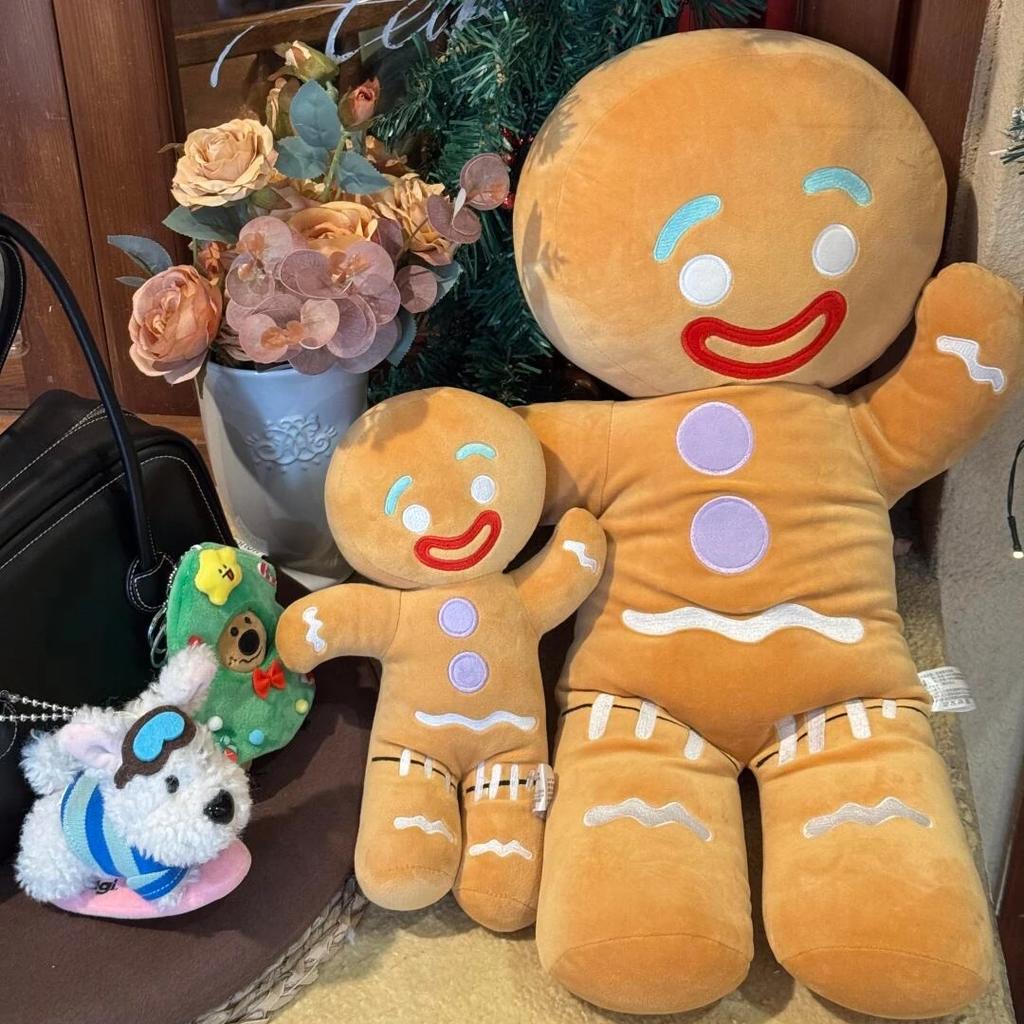 Schattig pluche peperkoekmannetje, zacht gevuld koekje met lachend gezichtje, leuk cadeau voor meisjes, kerstdecoratie