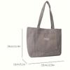Bolsa de Ombro Feminina de Veludo Cotelê, Bolsa de Mão Casual de Grande Capacidade para Sair Lavável à Máquina com Alça Fixa Forro de Poliéster