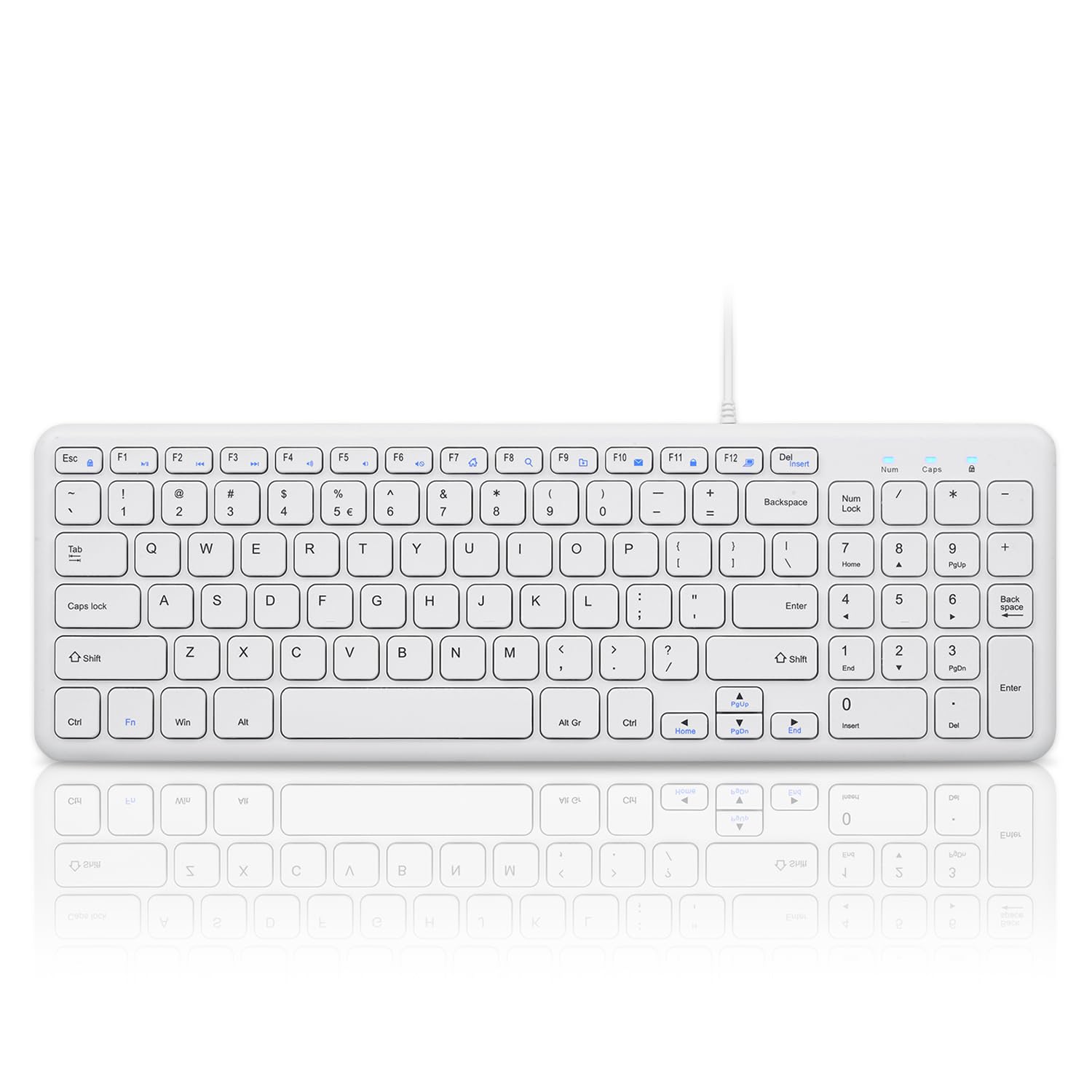 

Perixx Wired Scissor Quiet Multimedia English Keyboard PERIBOARD-213US Keyboard, Compact, Keys, Typing, Keys, білий
