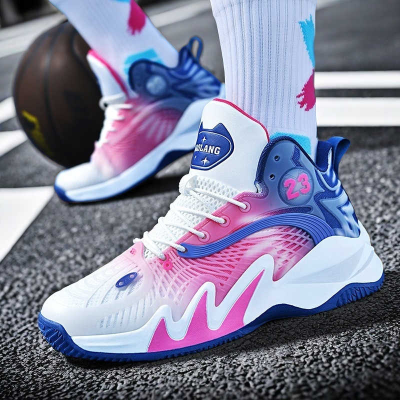 Fashion With Ties Spring-autumn Skate Vulcanize Men's Basketball Sport Shoes Men's Blue Sneakers Basquet Small Price Collection