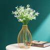 Metal Frame Vase with Clear Glass Tube Hydroponic Container for Desk Decoration