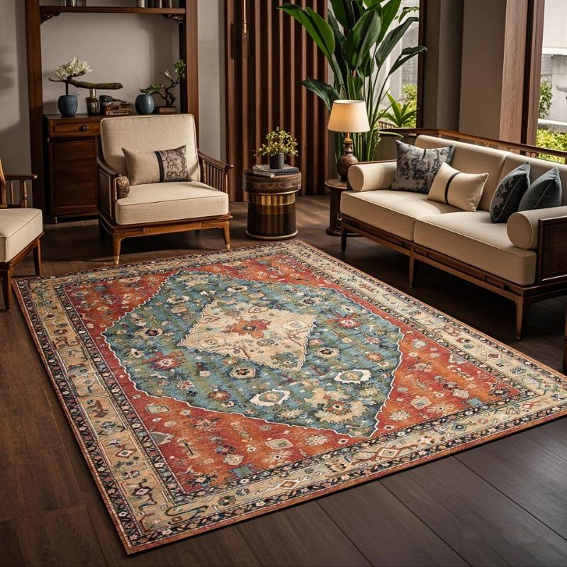 Classic Bohemian Style Large Area Rug Non-Slip Wear-resistant Carpet for Living Room Bedroom Soft Floor Mat Home Decor Beautiful