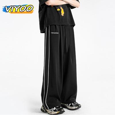 Men's Vintage Y2K Baggy Casual Size Strip Sweatpants Summer Cargo Japan Track Pants Korean Autumn Clothes Streetwear Trousers