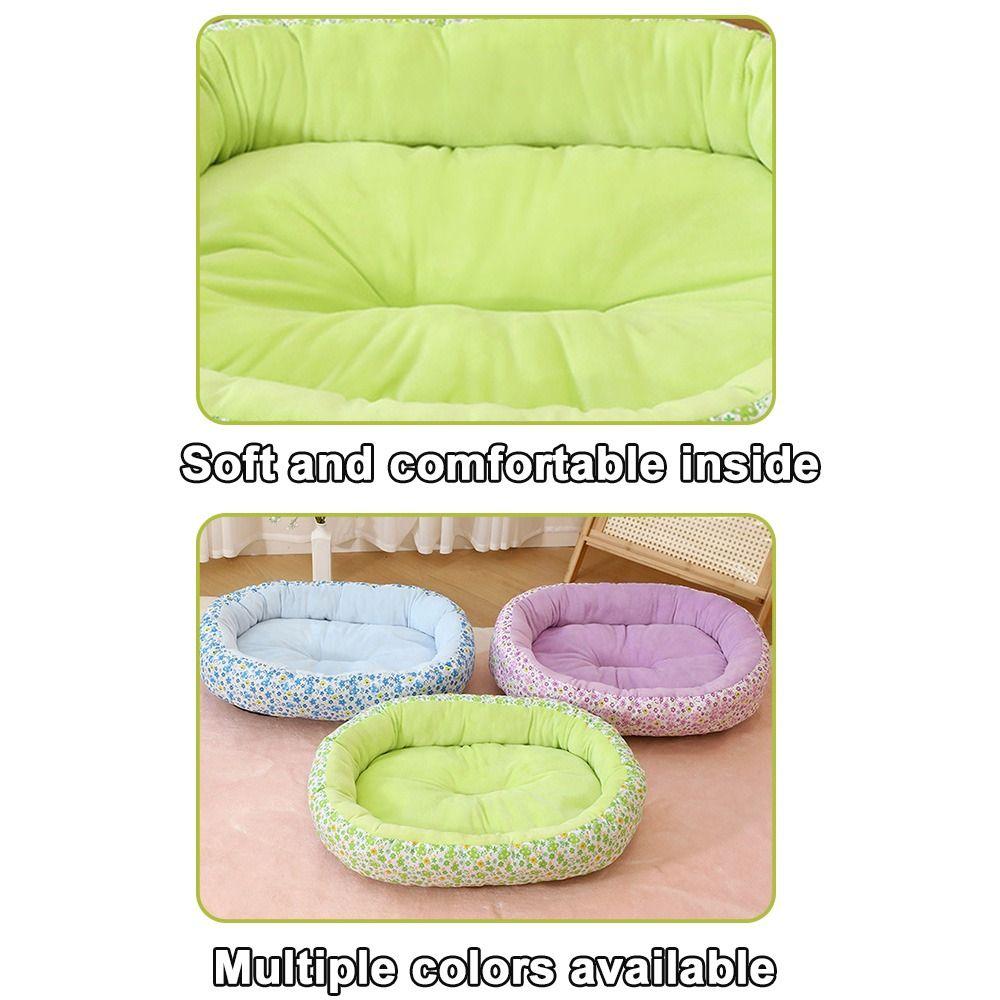 Puppy Sofa Pet Bed Breathable Cat Bed Flower-printed Indoor Cat House  for Dogs Sleeping