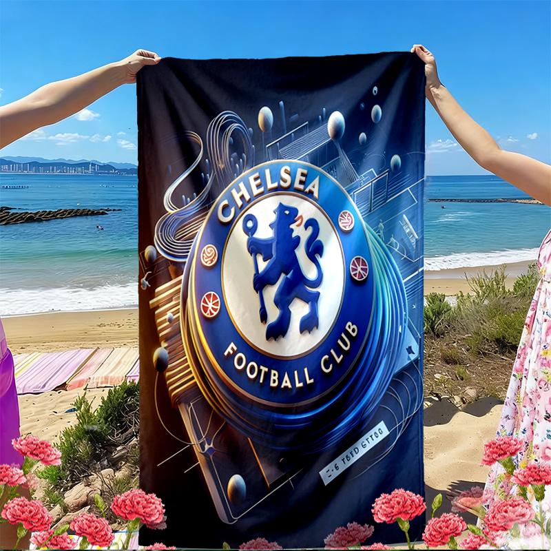 Chelsea F.C. Aufdruck Strandtuch, Vielseitiges Leichtes Saugfähiges Strandtuch für Pool, Surfen, Yoga, Badezimmer, Perfektes Geburtstags- oder Urlaubsgeschenk